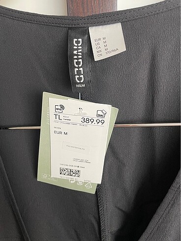 m Beden Siyah H&M Kruvaze Elbise