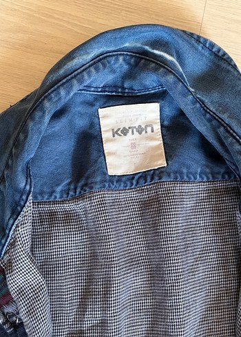 Koton Düğmeli Gri Ekose Denim Gömlek - Görsel 4