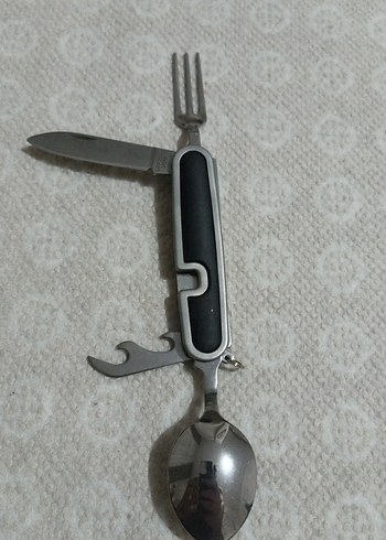 Gri Çok Fonksiyonlu Katlanabilir Çatal Kaşık Bıçak