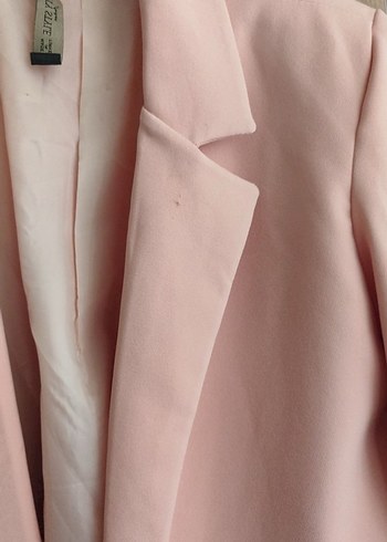 l Beden Pembe Midi Kadın Blazer Ceket