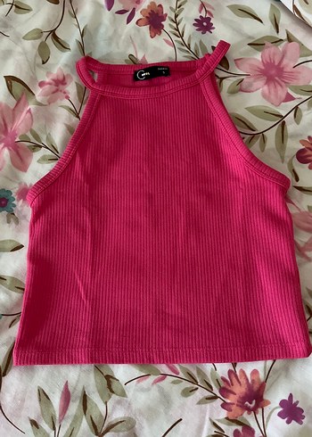 Pembe halter Yakalı Kadın Crop Top