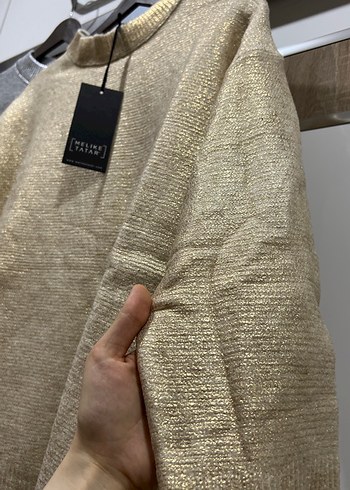 Gri Örgü Kadın Uzun Kollu Kazak - Görsel 2