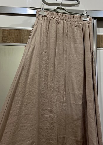 Nakışlı Bej Keten Bohem etek takım - Görsel 5