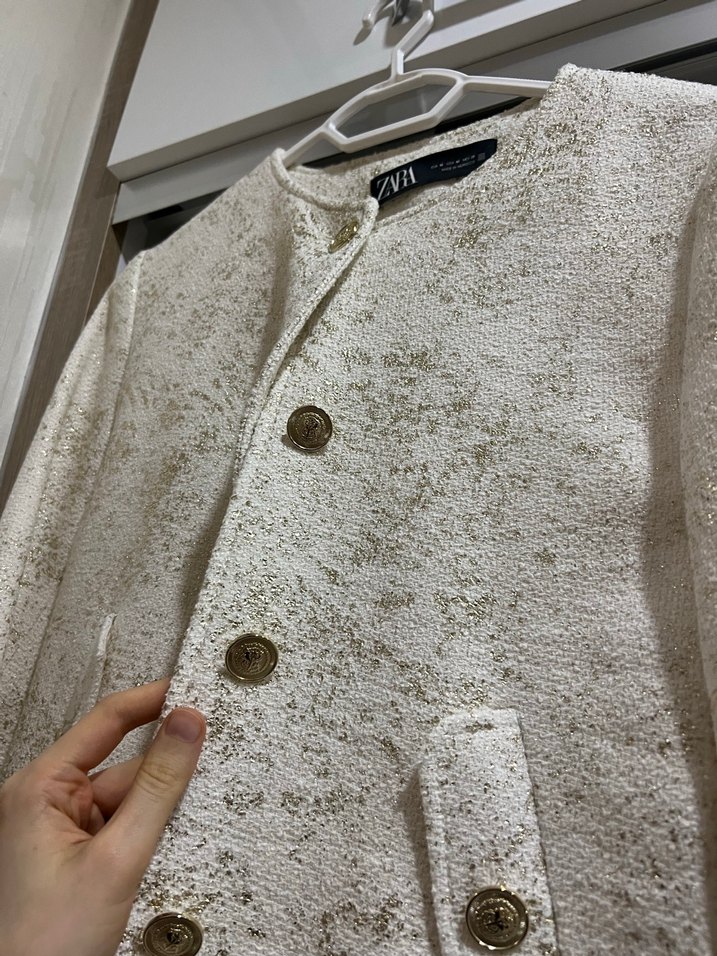 ZARA gold düğmeli blazer ceket - Görsel 2