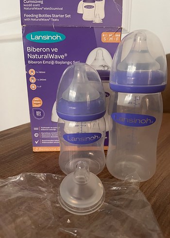 Lansinoh Mor Bebek Biberon Seti NaturalWave