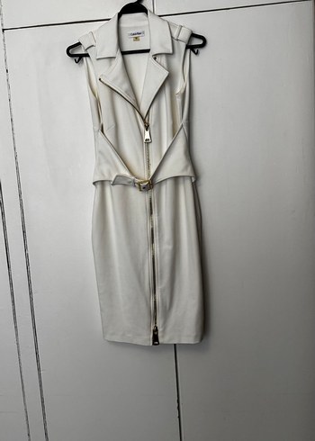 Calvin Klein Kemerli, Uzun, Kolsuz Kadın Kalem Elbise