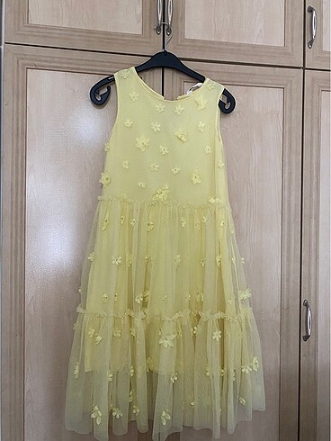 H&M Sarı tül çocuk elbise