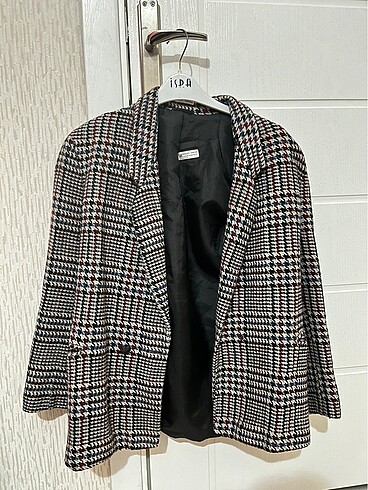 Kadın Ekose Blazer