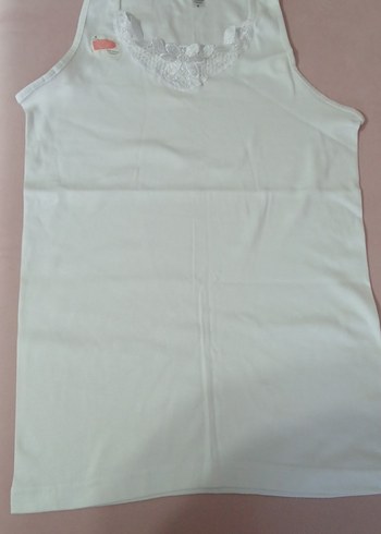 Beyaz Dantel Detaylı bayan Atlet L beden - Görsel 2