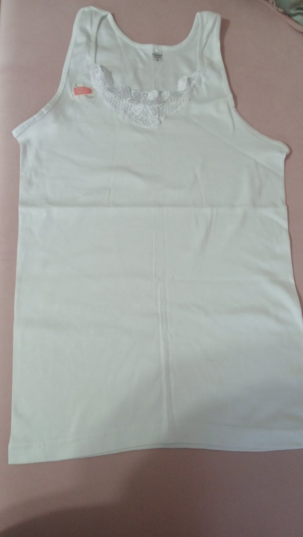 Beyaz Dantel Detaylı bayan Atlet L beden - Görsel 2