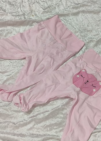 Dantel Detaylı Pembe Bebek Kız Takımı