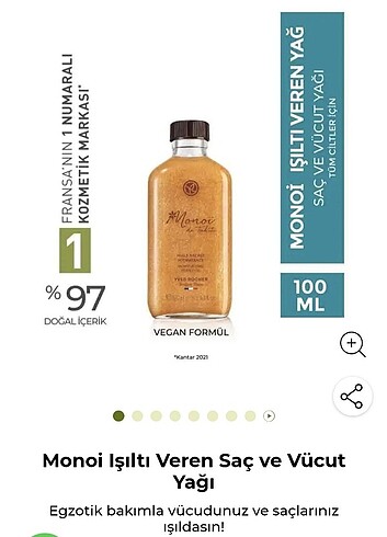 Yves Rocher Işıltılı Vücut, Saç Yağı