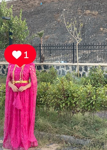 Püsküllü Bohem Uzun Kollu Pembe Uzun Elbise yorsel - Görsel 2