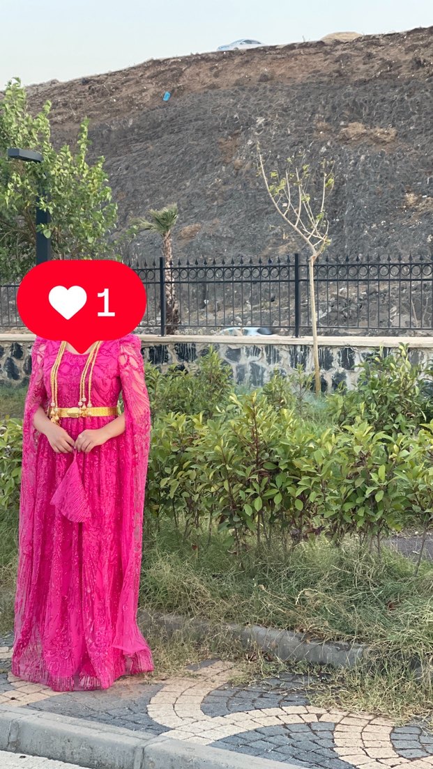 Püsküllü Bohem Uzun Kollu Pembe Uzun Elbise yorsel - Görsel 2