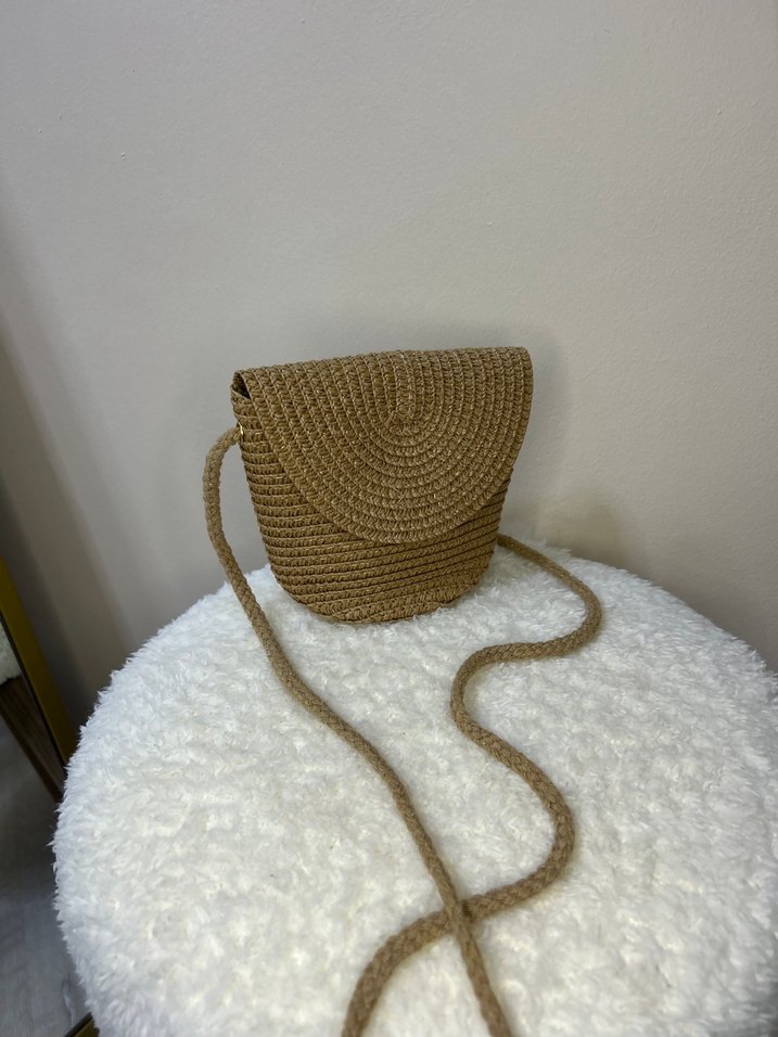 Bej Örgü Bohem Kadın Çapraz Çanta - Görsel 2