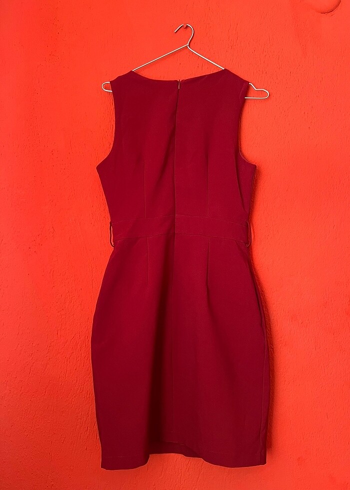 Bordo elbise - Görsel 3