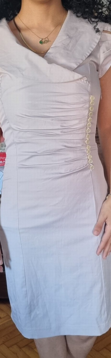 Düğmeli Midi Elbise - Görsel 2