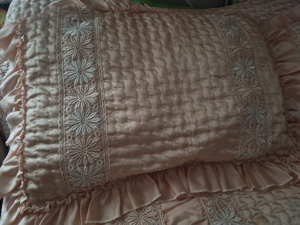 İşlemeli Bej Yatak Örtüsü - Görsel 2