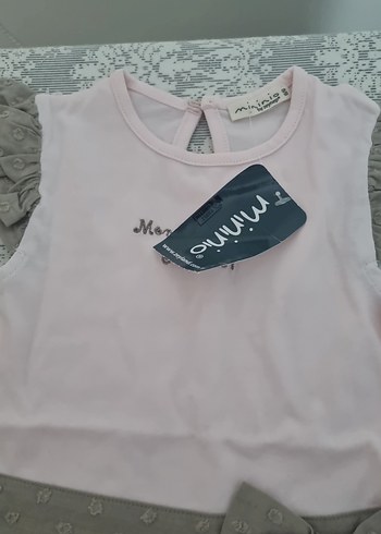 Kız Çocuk pembe Pamuklu Fırfırlı Elbise - Görsel 3