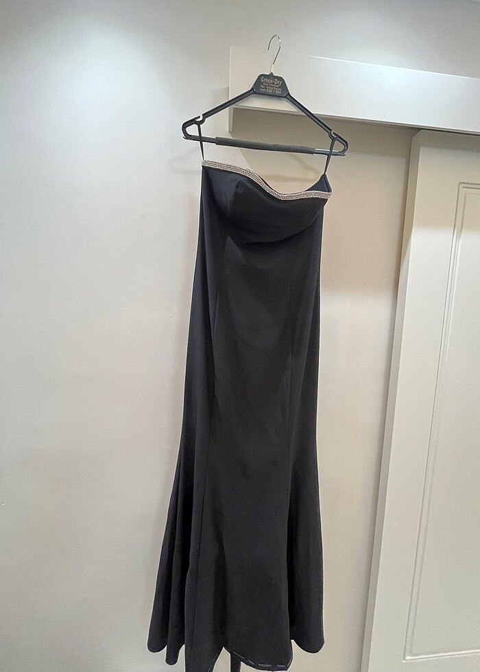 Siyah Straplez Abiye - Görsel 2