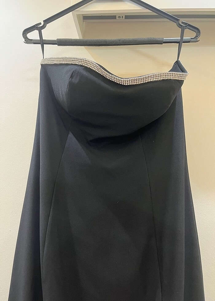 Siyah Straplez Abiye - Görsel 3