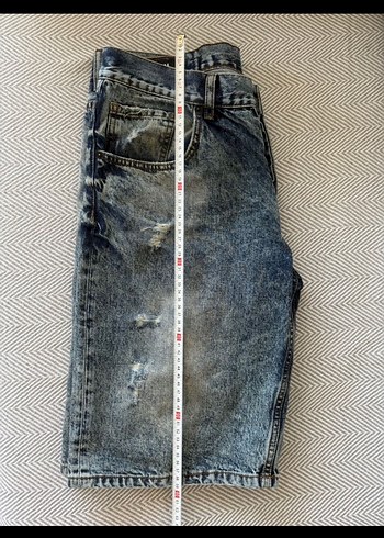 34 Beden Erkek Gri Regular Fit Midi Kot Pantolon 2 adet