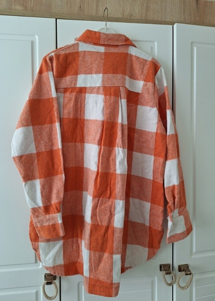 Turuncu kareli gömlek  - Görsel 2