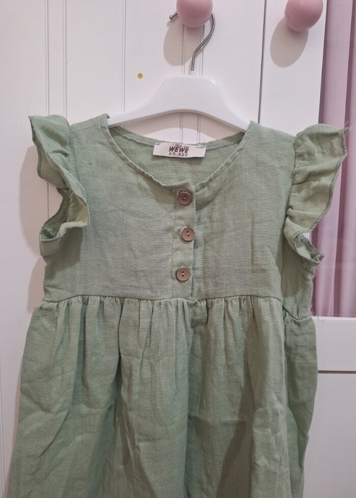 Kiz cocuk keten elbise  - Görsel 2