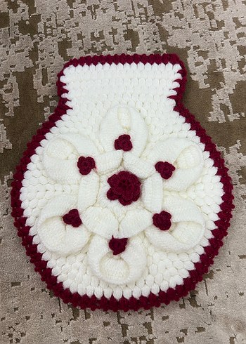 Renkli Nakışlı Örgü el işi lif bohçalık - Görsel 3