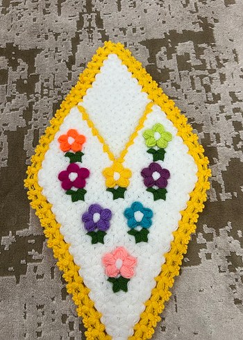 Renkli Nakışlı Örgü el işi lif bohçalık - Görsel 2