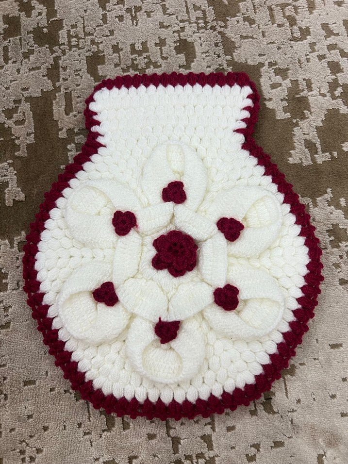 Renkli Nakışlı Örgü el işi lif bohçalık - Görsel 3