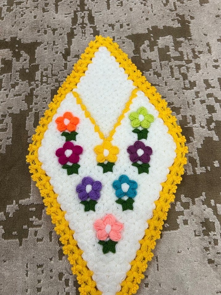 Renkli Nakışlı Örgü el işi lif bohçalık - Görsel 2