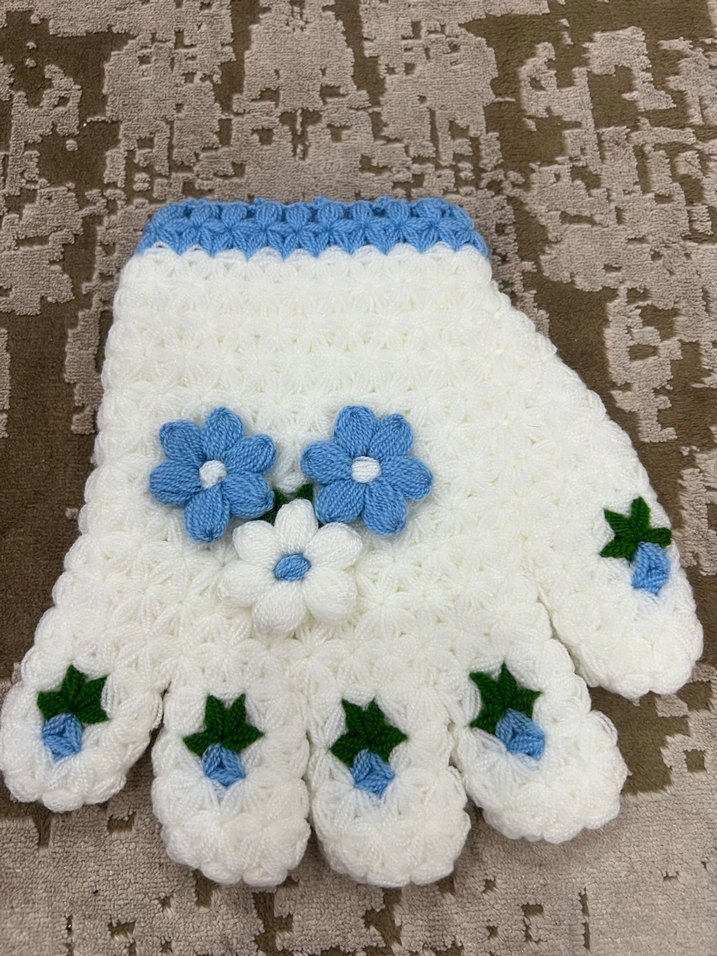 Renkli Nakışlı Örgü el işi lif bohçalık - Görsel 4