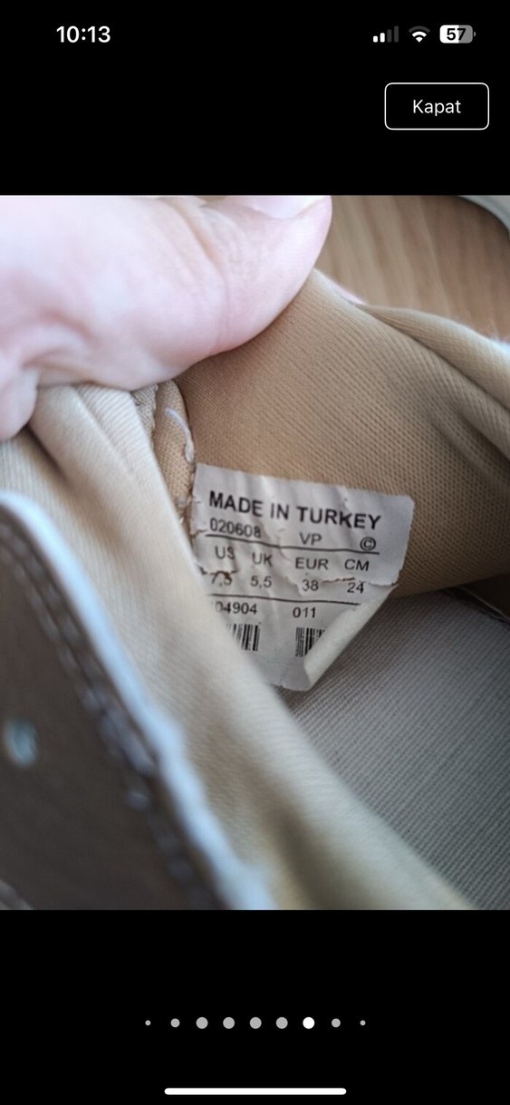 Bej Bağcıklı Kadın Spor Ayakkabı huarch - Görsel 4