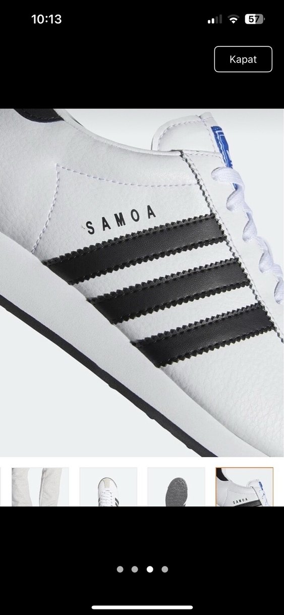 Beyaz Adidas Samoa Kadın Spor Ayakkabı - Görsel 3