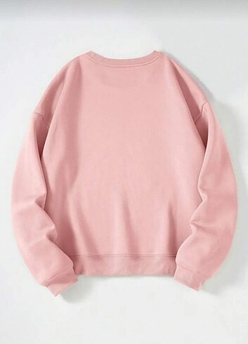 Diğer Pembe Let Me Over Think This Baskılı Oversize Sweatshirt 