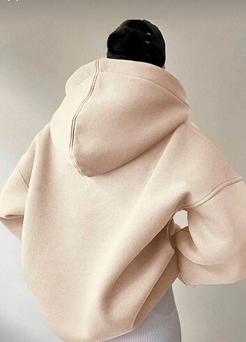 Diğer Kadın Ovirsize Yaka Detaylı Kapüşonlu Sweatshirt