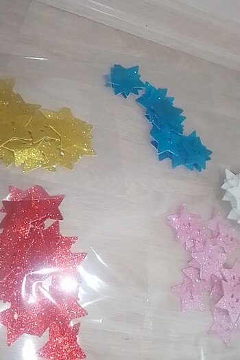 Beden Simli yıldız kendinden yapışkanlı ve Türk yıldızı yapiskanli