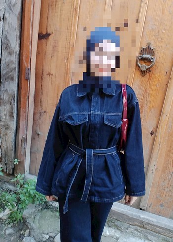 Kadın Kemerli Denim Kot Takım