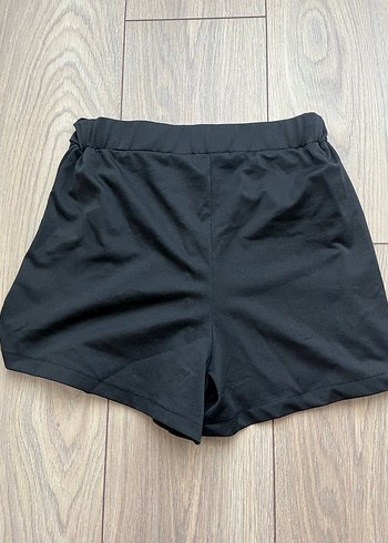 Düğmeli Siyah Mini şort etek - Görsel 2