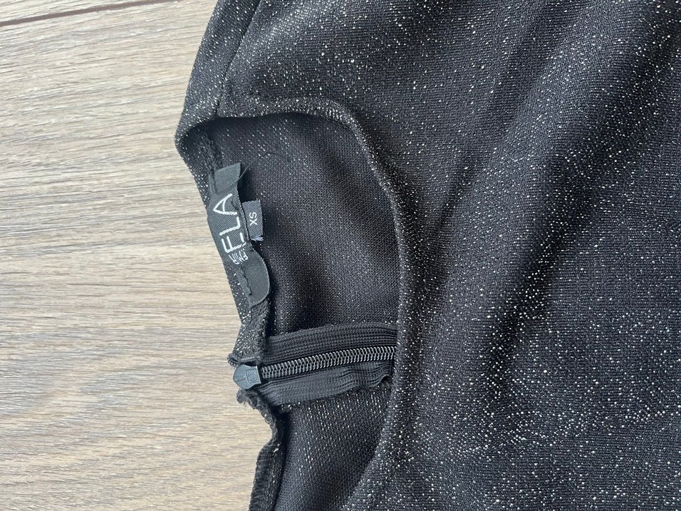 Siyah Kadın ışıltılı mini gece elbisesi - Görsel 3