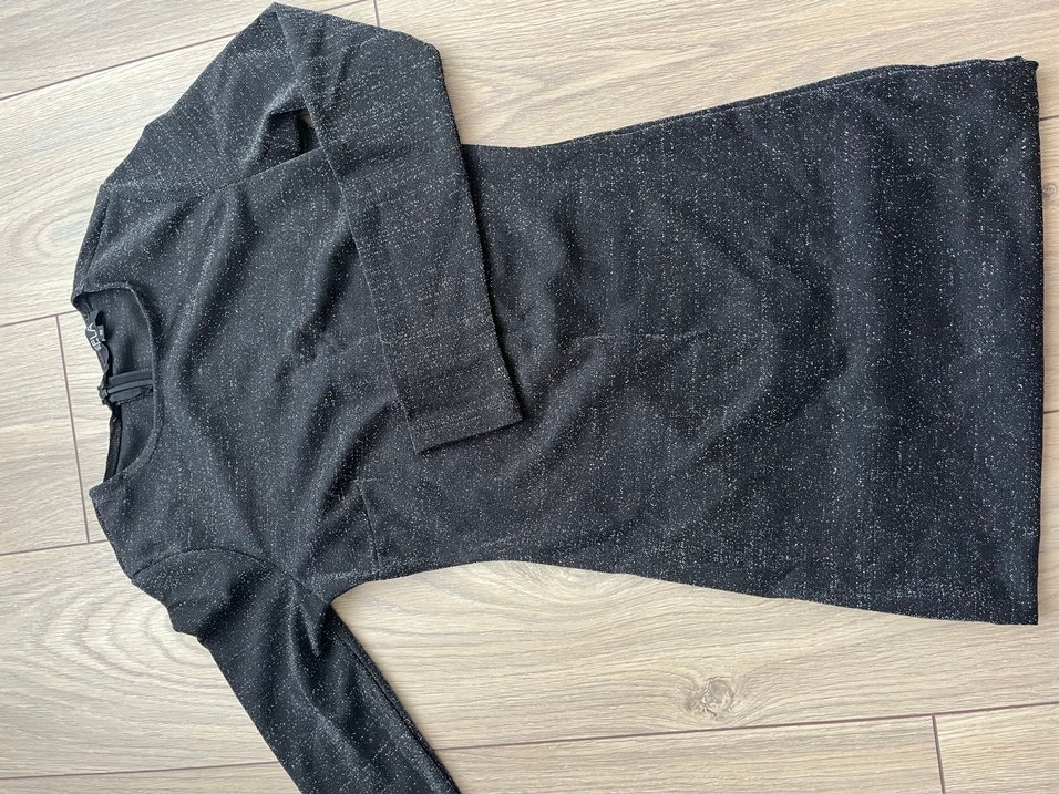 Siyah Kadın ışıltılı mini gece elbisesi - Görsel 2