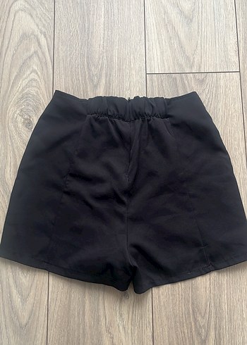 Siyah Mini Etek Şort yırtmaçlı - Görsel 3