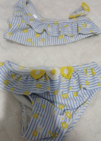 Kız Çocuk Sarı Çiçekli Askılı Bikini