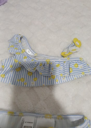 12-18 Ay Beden Kız Çocuk Sarı Çiçekli Askılı Bikini
