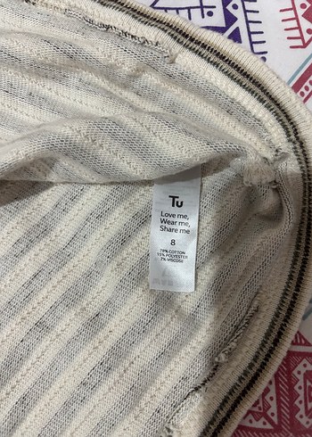 Çizgili Düğmeli Triko bluz - Görsel 3