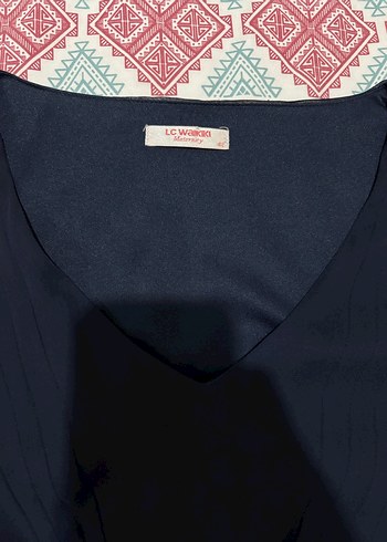 Lacivert V Yaka Salaş şifon Hamile Elbisesi - Görsel 4