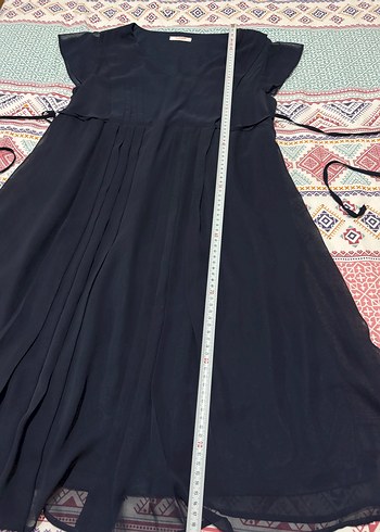 Lacivert V Yaka Salaş şifon Hamile Elbisesi - Görsel 2