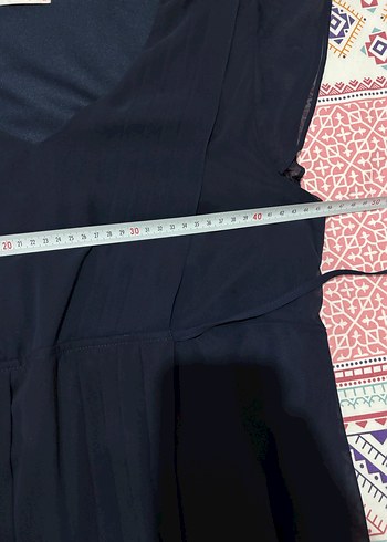 Lacivert V Yaka Salaş şifon Hamile Elbisesi - Görsel 3