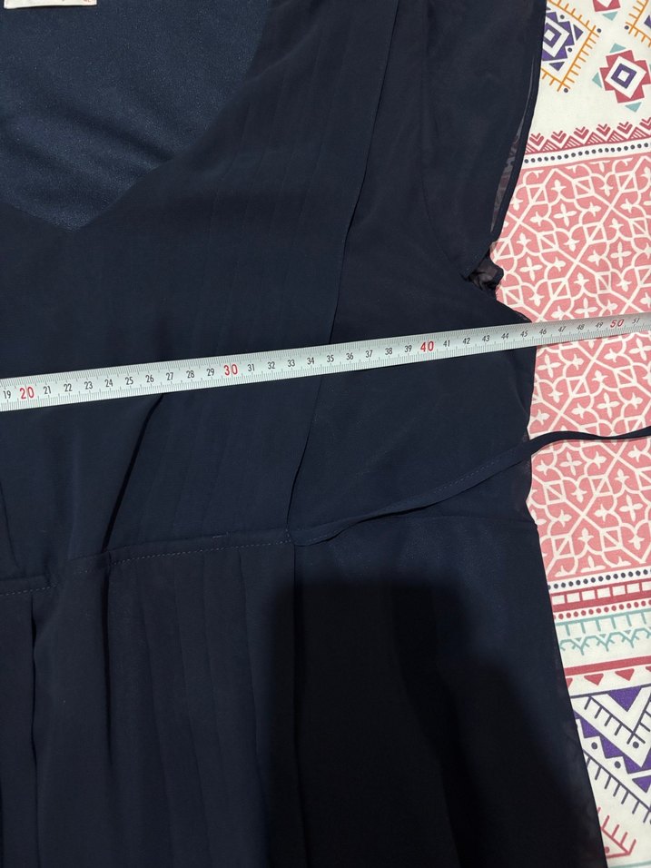 Lacivert V Yaka Salaş şifon Hamile Elbisesi - Görsel 3